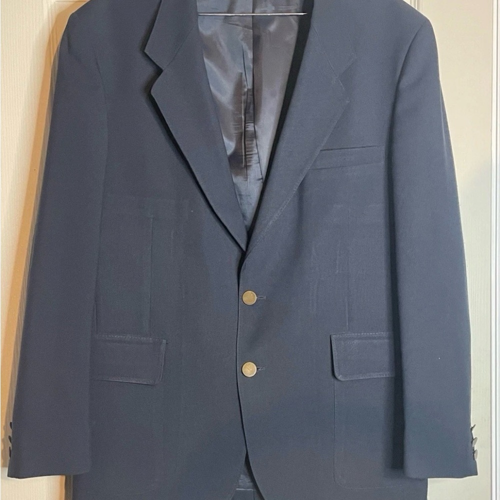 Levi’s Action Suit Blazer Men’s 42R Sta-Prest  2 Button Navy Blue Coat Jacket